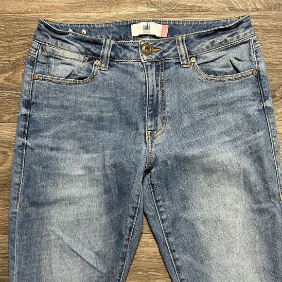 Cabi  Jeans SZ 6 Style 5309 High Rise Straight Jeans Ibiza Light Wash Stonewash - Picture 3 of 9